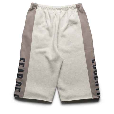Fear Of God Essentials Paneled Raw Cut Off Sweatpants - Vanilla Heather/Seal