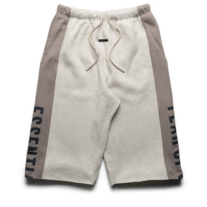Fear Of God Essentials Paneled Raw Cut Off Sweatpants - Vanilla Heather/Seal