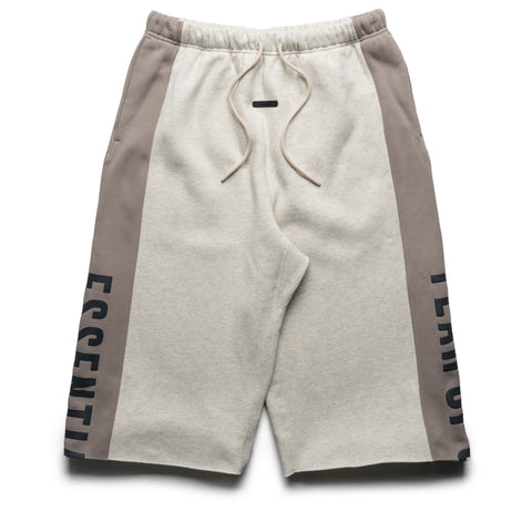 Fear Of God Essentials Paneled Raw Cut Off Sweatpants - Vanilla Heather/Seal