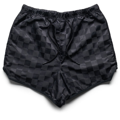 Fear Of God Essentials Nylon Checkered Gym Shorts - Vintage Black
