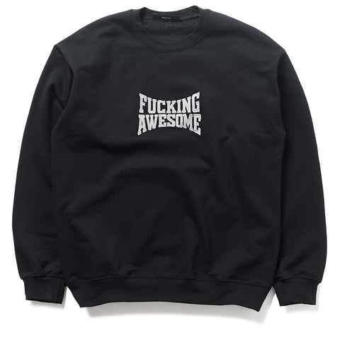 Fucking Awesome Knockout Tonal Embroidered Crewneck - Black
