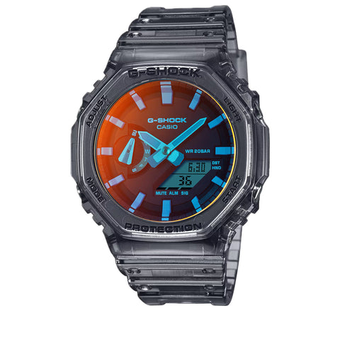 Casio G-Shock 2100 Series Analog-Digital Watch - Translucent Grey/Orange