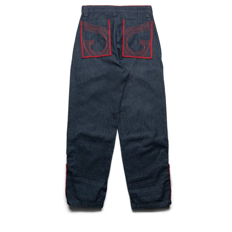 Marithe Francois Girbaud Manifest Denim Pants - Blue/Ink Red