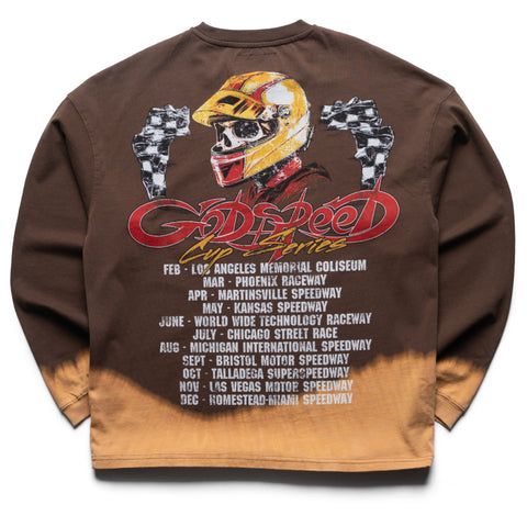 Godspeed New York F.T.W L/S Tee - Brown Bleached Wash