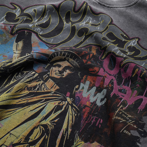 Godspeed New York Vandal Thermal L/S Tee - Grey Wash