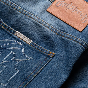 Godspeed New York Twin Panel Denim Shorts - Blue
