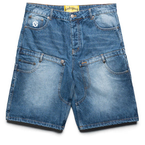 Godspeed New York Twin Panel Denim Shorts - Blue