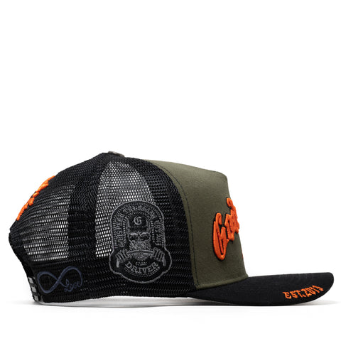 Godspeed New York GS Forever Trucker Hat - Olive/Orange