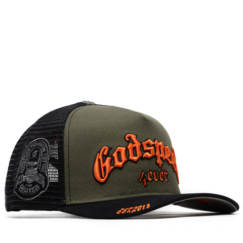 Godspeed New York GS Forever Trucker Hat - Olive/Orange