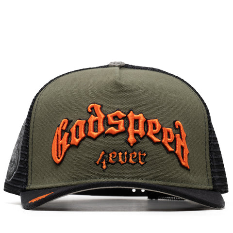 Godspeed New York GS Forever Trucker Hat - Olive/Orange