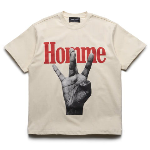 Homme Femme Twisted Fingers Tee - Cream/Red