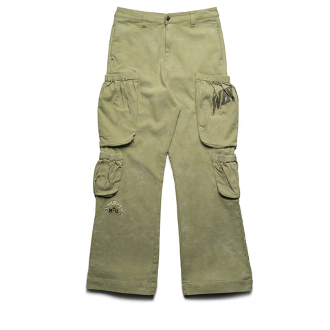 Honor The Gift Twill Cargo Wide Leg Pants - Green