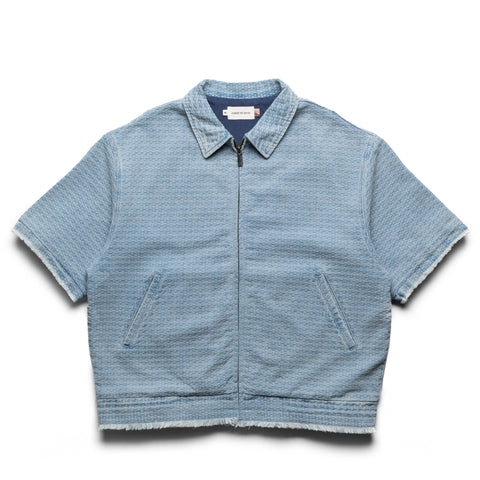 Honor The Gift Vintage Indigo Zip Front S/S Shirt - Light Indigo