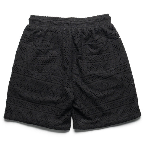 Honor The Gift Pointelle Crochet Drawcord Shorts - Black