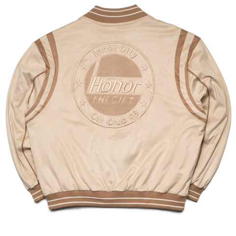 Honor The Gift Oil Head Varsity Jacket - Tan