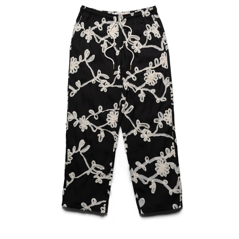 Honor The Gift Floral Ribbon Ankle Pants - Black