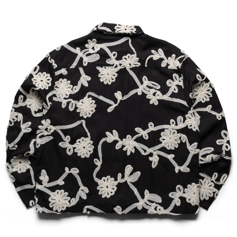 Honor The Gift Floral Ribbon Button Up - Black