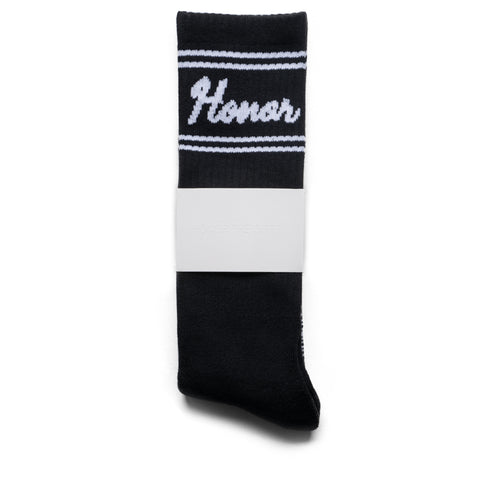 Honor The Gift Drive In Striped Ribbed Socks - Black