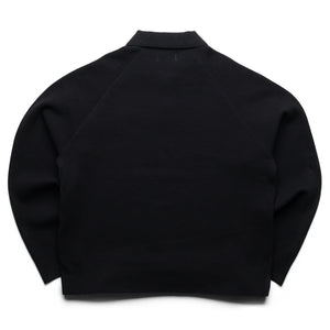 Honor The Gift Knitted Zip L/S Polo - Black