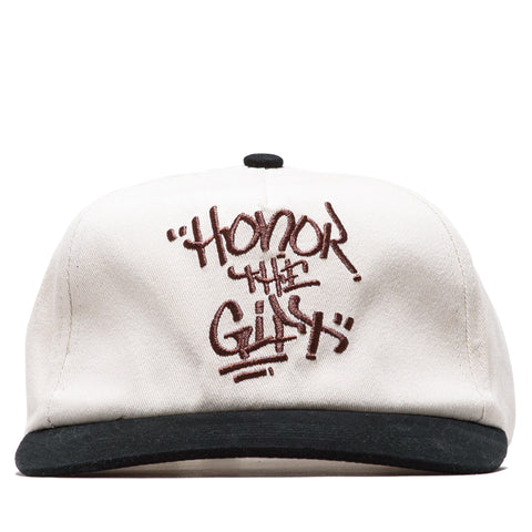 Honor The Gift Script Hat - White