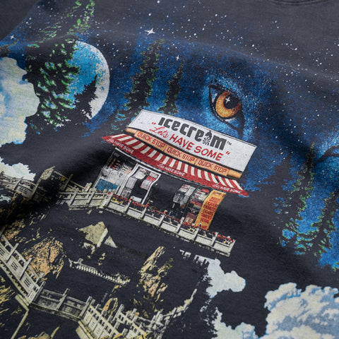 Ice Cream Pagoda Knit Tee - Charcoal Art