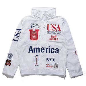 Virgil Abloh Archive x USA x Nike Woven Staff Jacket - White/Deep Royal Blue