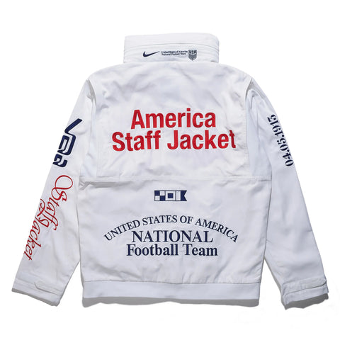Virgil Abloh Archive x USA x Nike Woven Staff Jacket - White/Deep Royal Blue