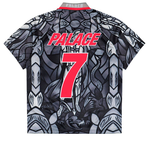 Palace x England x Nike Soccer Jersey - Pewter Grey/Bright Crimson