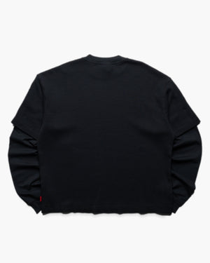 Jordan Brooklyn Waffle Crewneck - Black
