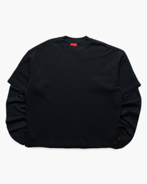 Jordan Brooklyn Waffle Crewneck - Black