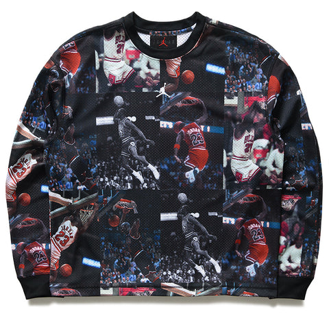 Jordan Flight Printed L/S Jersey - Black/White