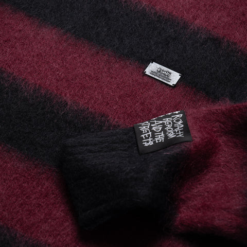 Ksubi Rugged Mohair Knit Ox Crewneck - Black/Burgundy