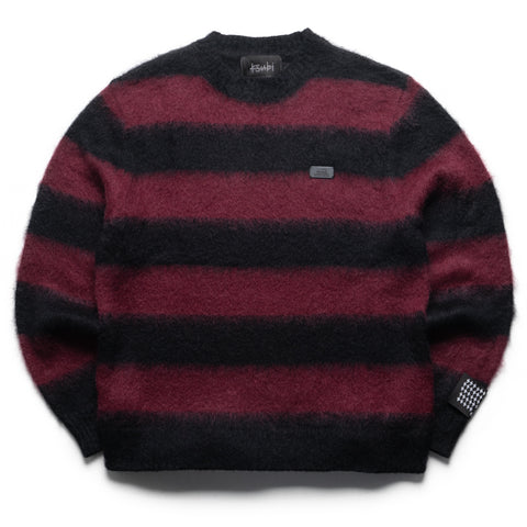Ksubi Rugged Mohair Knit Ox Crewneck - Black/Burgundy