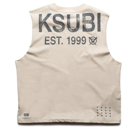 Ksubi State Halen Cut Off Tee - Ecru