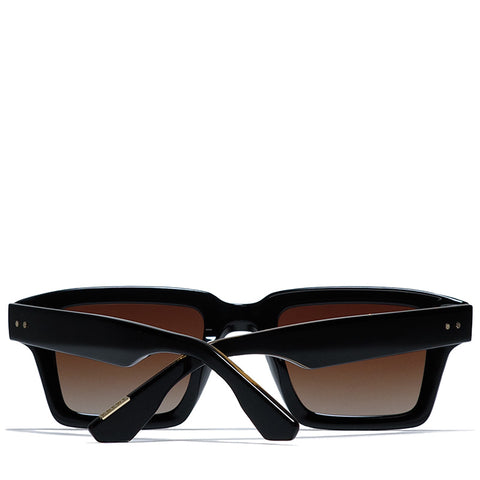 Krewe Carter Sunglasses - Black/Black Tea Polarized