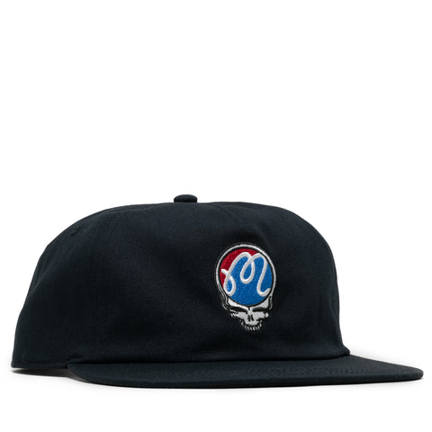 Malbon Golf x Grateful Dead Stealie Snapback - Black