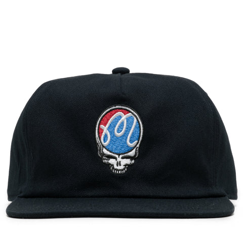 Malbon Golf x Grateful Dead Stealie Snapback - Black