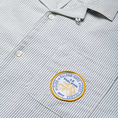 Malbon Golf Saint Tropez Seersucker L/S Shirt - Blue