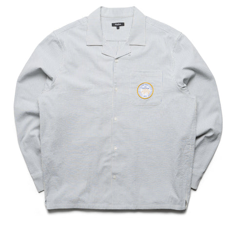 Malbon Golf Saint Tropez Seersucker L/S Shirt - Blue