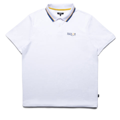 Malbon Golf Grasse Pique Polo - White