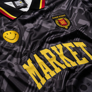 Market Smiley International Flags L/S Soccer Jersey - Black/Grey