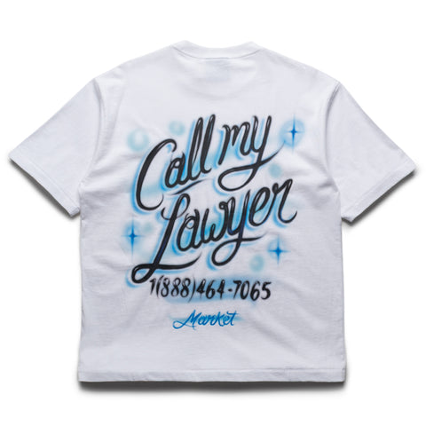 Market Airbrush Call My Lawyer Tee - White