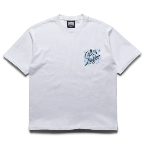 Market Airbrush Call My Lawyer Tee - White