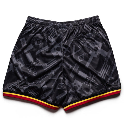 Market Smiley International Flags Soccer Shorts - Black/Grey