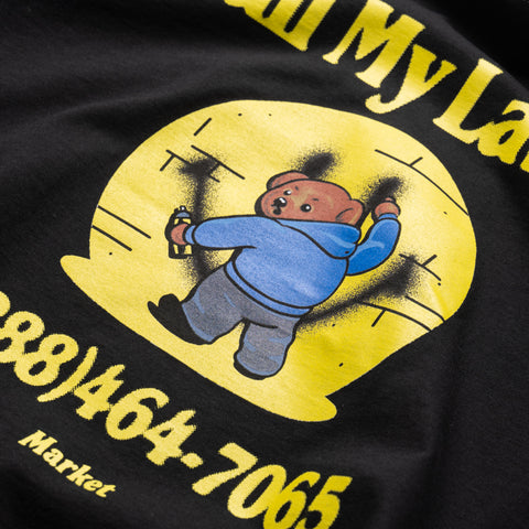 Market Smiley Call My Lawyer Bear Tee - Jet Black