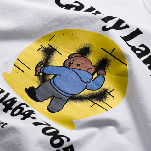 Market Smiley Call My Lawyer Bear Tee - White