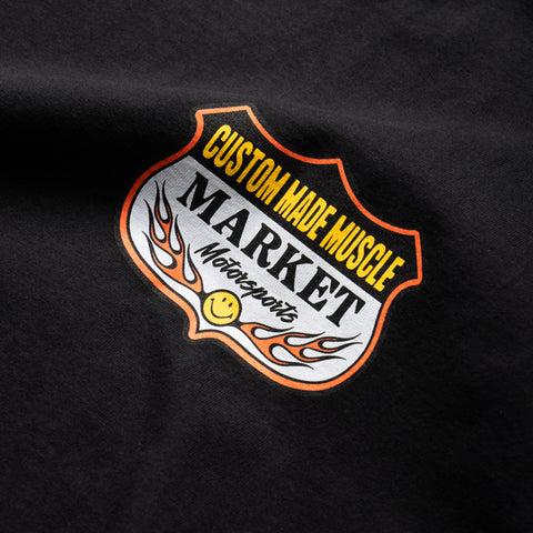 Market Smiley Burnt Rubber Tee - Pirate Black