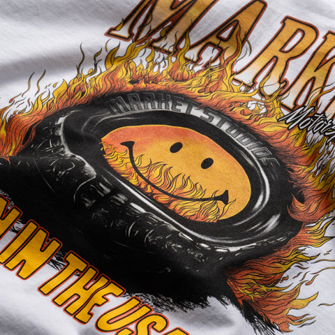 Market Smiley Burnt Rubber Tee - White
