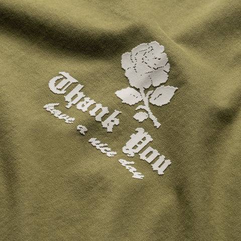 Market Thank You Needlepoint Tee - Sea Kelp