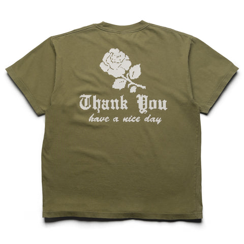 Market Thank You Needlepoint Tee - Sea Kelp